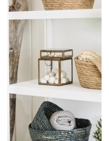 BOITE CARREE EN VERRE ET LAITON - IB LAURSEN