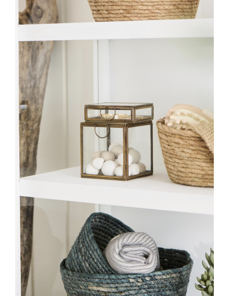 BOITE CARREE EN VERRE ET LAITON - IB LAURSEN