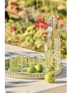 LOT DE 2 VERRES MOTIFS FLEURS - IB LAURSEN