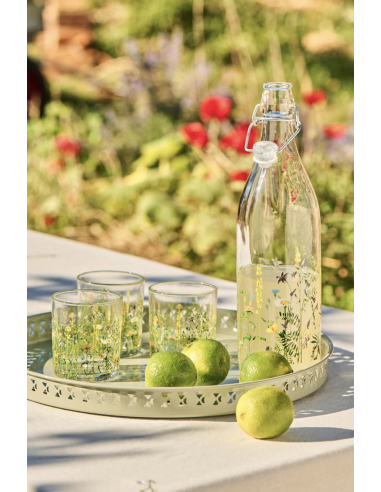 LOT DE 2 VERRES MOTIFS FLEURS - IB LAURSEN