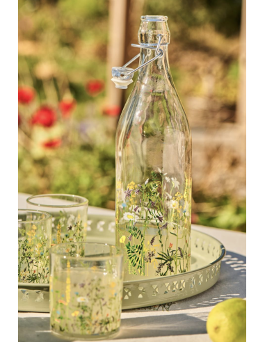 LOT DE 2 VERRES MOTIFS FLEURS - IB LAURSEN