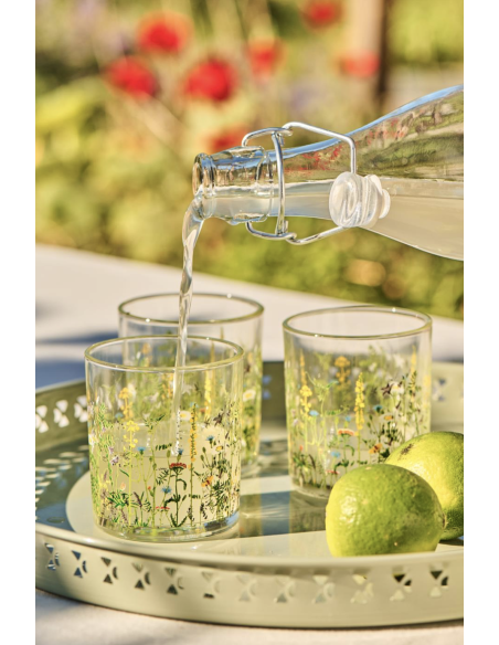 LOT DE 2 VERRES MOTIFS FLEURS - IB LAURSEN