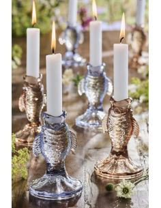 BOUGEOIR EN VERRE FORME POISSON - IB LAURSEN 