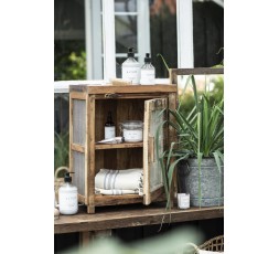 PETIT MEUBLE EN BOIS RECYCLE ET GRILLAGE - IB LAURSEN