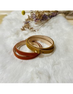 BRACELET FEMME DOUBLE RANG  EN CUIR - BANDIT MANCHOT