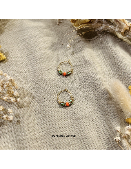 CREOLES PIERRES SEMI PRECIEUSES - LES FILLES DE COEUR 