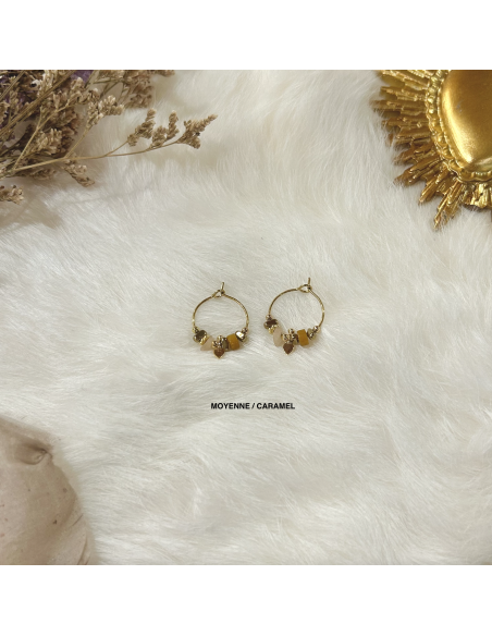 CREOLES PIERRES SEMI PRECIEUSES - LES FILLES DE COEUR 