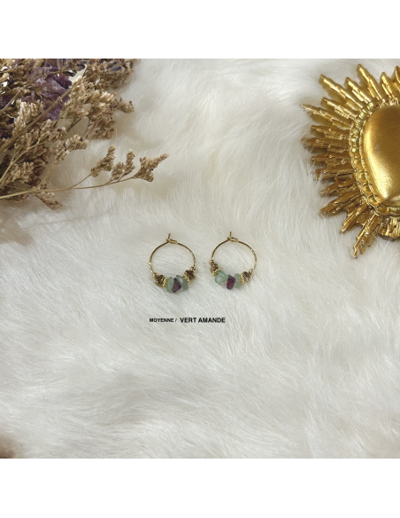 CREOLES PIERRES SEMI PRECIEUSES - LES FILLES DE COEUR 