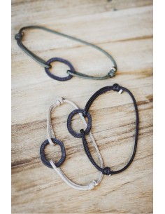 BRACELET BASTILLE CHARBON SUR CORDE - LE SOU FRANÇAIS 2