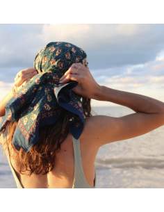 FOULARD COTON BIO 100X100 CM - LES BELLES VAGABONDES 