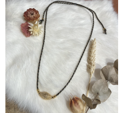 COLLIER TUBE ARRONDI SUR FIL TISSÉ - LES FILLES DE COEUR 