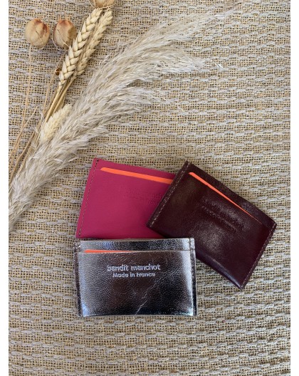 PORTE-CARTES PLAT EN CUIR POUR FEMME - BANDIT MANCHOT