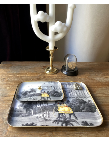 PLATEAU EN MÉTAL ÉMAILLÉ GRAND MODÈLE - PARADISIO IMAGINARIUM