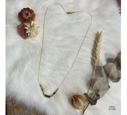 COLLIER CHAINE PIERRES ET PERLES - LES FILLES DE COEUR