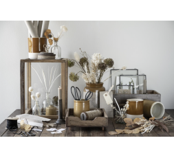 CACHE-POT MARRON BORD BEIGE - IB LAURSEN