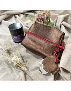 TROUSSE MAQUILLAGE EN CUIR AVEC MIROIR - BANDIT MANCHOT