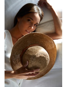 CHAPEAU BORD LONG EN RAPHIA - LE VOYAGE EN PANIER 