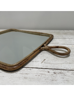 MIROIR CARRE EN ROTIN - BAZARDELUXE 2