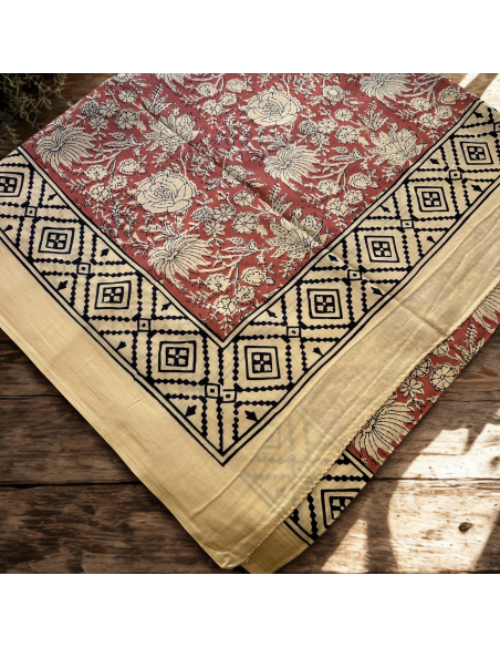 FOULARD OU PAREO EN SOIE ET COTON