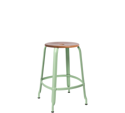 TABOURET NICOLLE BOIS METAL H60