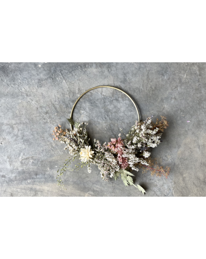 COURONNE METAL ET FLEURS SECHEES - NAMAN PROJECT