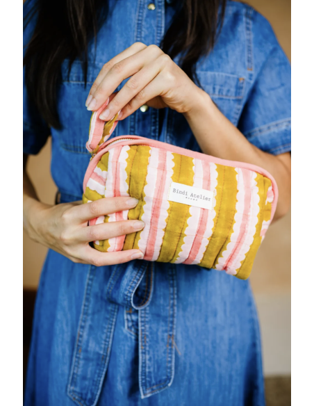 TROUSSE DE BEAUTE CAMI KAKI - BINDI ATELIER