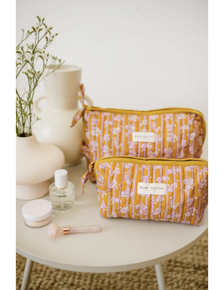 TROUSSE DE BEAUTE MONA KAKI - BINDI ATELIER