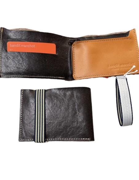 PORTEFEUILLE EN CUIR HOMME AVEC POCHE  ZIPPEE - BANDIT MANCHOT 