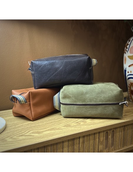 GRANDE TROUSSE DE TOILETTE EN CUIR POUR HOMME - BANDIT MANCHOT