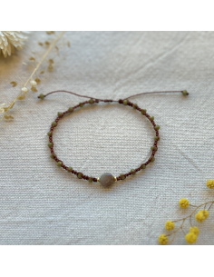 BRACELET TISSÉ PERLES AFRICAINES ET SEMI PRECIEUSES - LES FILLES DE COEUR  2