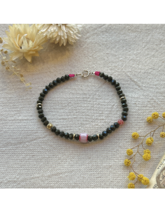 BRACELET PERLES DE VERRES ET AFRICAINES - LES FILLES DE COEUR  2