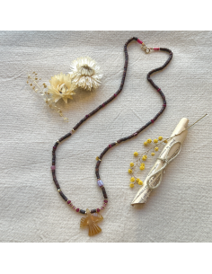 COLLIER COQUILLAGE PENDENTIF AIGLE- LES FILLES DE COEUR  2