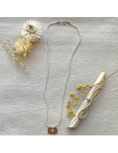 COLLIER EN PERLES DE ZIRCON AVEC PENDENTIF - LES FILLES DE COEUR 2