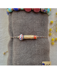 BRACELET PERLES AFRICAINES SUR FIL - LES FILLES DE COEUR 
