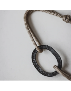 BRACELET BASTILLE CHARBON SUR CORDE - LE SOU FRANÇAIS 2