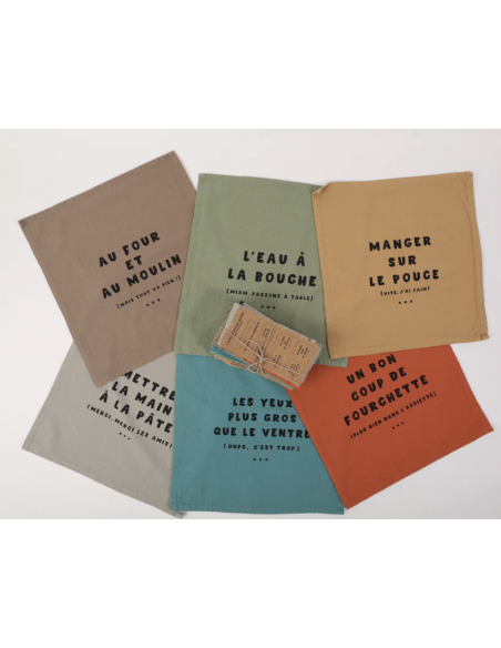 LOT DE 6 SERVIETTES DE TABLE COUP DE FOURCHETTE - SOPHIE JANIERE