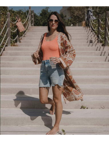 KIMONO LONG INDIRA CAMEL - BINDI ATELIER