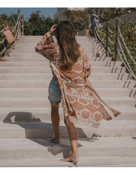 KIMONO LONG INDIRA CAMEL - BINDI ATELIER