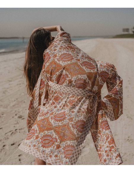 KIMONO LONG INDIRA CAMEL - BINDI ATELIER