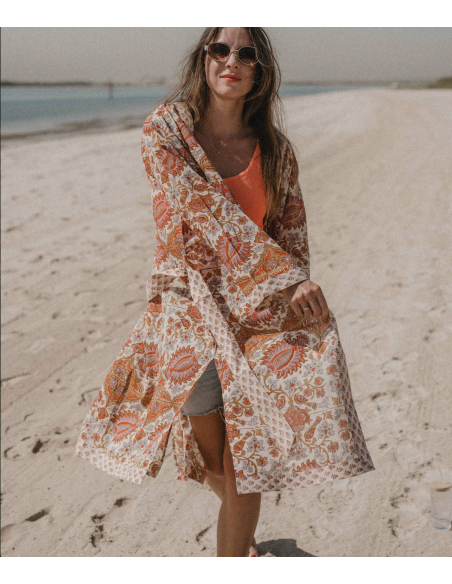 KIMONO LONG INDIRA CAMEL - BINDI ATELIER