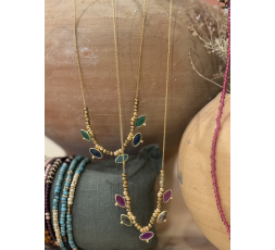 COLLIER PERLES DE VERRE NACREES - LES FILLES DE COEUR