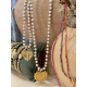 COLLIER PERLES NACREES MEDAILLE COEUR - LES FILLES DE COEUR