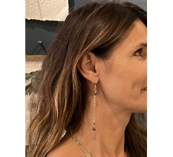 BOUCLES D'OREILLES LONGUES PIERRES ET CHAINE - LES FILLES DE COEUR