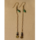 BOUCLES D'OREILLES LONGUES PIERRES ET CHAINE - LES FILLES DE COEUR