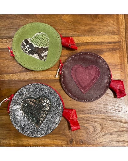 PORTE MONNAIE ROND COEUR  - BANDIT MANCHOT