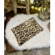 POCHETTE ZIP L  EN CUIR LEOPARD 