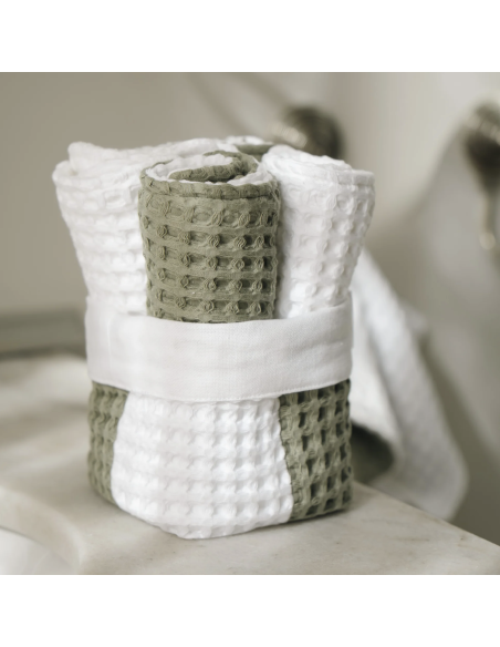 LOT DE 4 SERVIETTES VISAGE + PANIERE - LUMA
