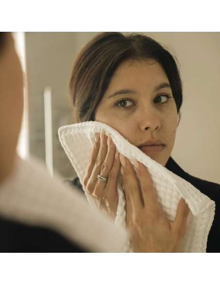 LOT DE 4 SERVIETTES VISAGE + PANIERE - LUMA