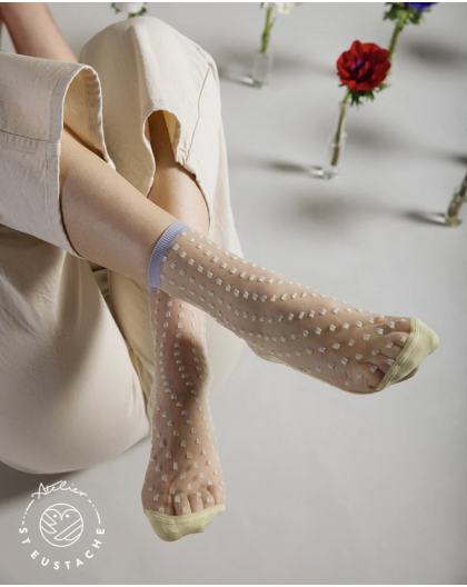 CHAUSSETTES CRESCENT DUNES YELLOW - ST EUSTACHE