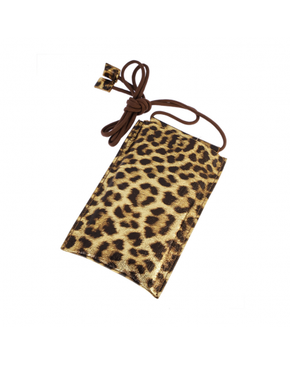 POCHETTE CUIR LEOPARD POUR SMARTPHONE  
